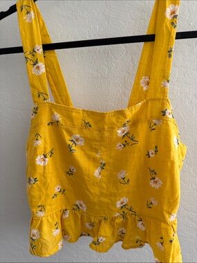 PacSun Yellow Floral Ruffle-Hem Camisole / L.A. Hearts